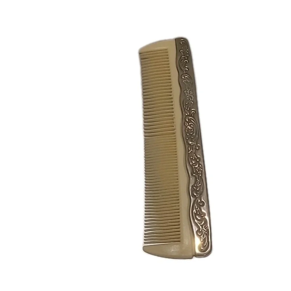 Vintage Silver Plate 4 Piece‎ Vanity Set Comb Brush Mirror And Glass Powder Con.